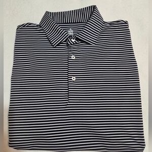 Turtleson Striped Black and White Polo Shirt with Classic Collar By  Sz L